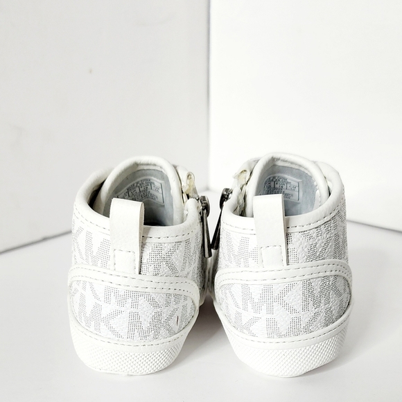MICHAEL MICHAEL KORS Baby Split Logo Repeat High Top Sneaker Crib Shoes Size 2 - Picture 7 of 9